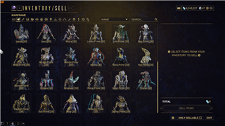 Armas MR24/210/47 Warframes/70k Endo/9 milhões de créditos